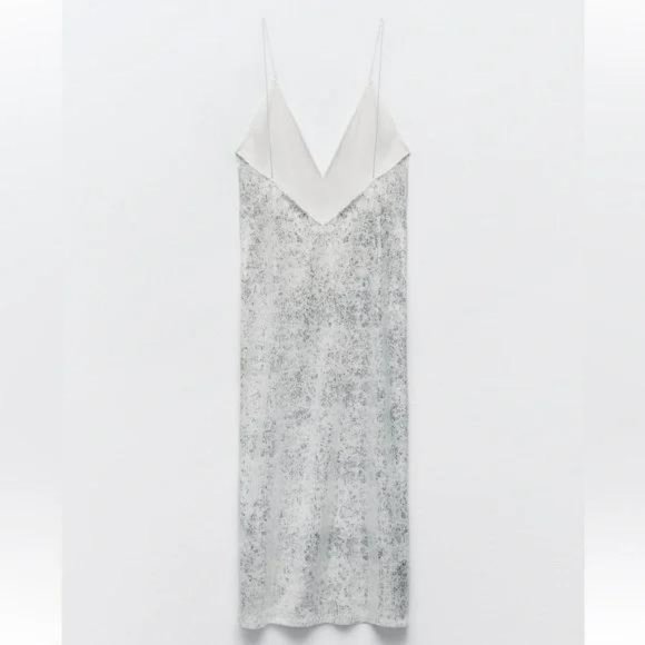 ZARA SEQUIN MIDI DRESS - Picture 4 of 6